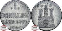 HAMBURG 1 Schilling 1846 KM 18 - Ansicht der Burg fast SS