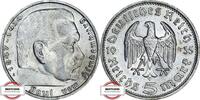DRITTE REICH 5 Reichsmark J 360 - Paul von Hindenburg -