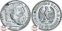 DRITTE REICH 5 Reichsmark J 360 - Paul von Hindenburg -