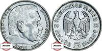 DRITTE REICH 5 Reichsmark J 360 - Paul von Hindenburg -