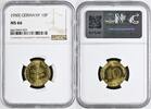 10 Pfennig 1950J GERMANY J 383 - Kursmünze NGC MS 66