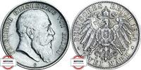 BADEN 2 Mark 1904 G J 32 - Großherzog Friedrich I. fast VZ
