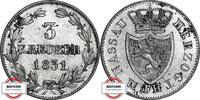 NASSAU 3 Kreutzer 1831 AKS 50 - Herzog Wilhelm fast VZ 19,80 EUR18,81 EUR  zzgl. 5,50 EUR Versand