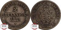 SACHSEN 2 Pfennige 1864 B AKS 153 - König Johann SS+ 9,80 EUR9,31 EUR  zzgl. 3,90 EUR Versand