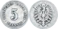 KAISERREICH J 3 - Kursmünze aus dem Kaiserreich 5 Pfennig 1874 C S+