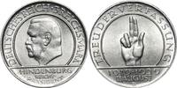 WEIMARER REPUBLIK 3 Reichsmark J 340 - Schwurhand -