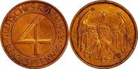 4 Pfennig 1932 G WEIMARER REPUBLIK J 315 - wurde nur 1932 geprägt VZ-STG