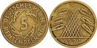 WEIMARER REPUBLIK 5 Rentenpfennig J 308 - Münze wurde nur 3 Jahre geprägt -