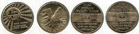 Weltmünzen Token Greetings from Israel 1977 & Medal Round Set Pair - BL412 -