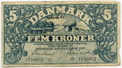 Banknoten Denmark Danmark 5 Fem Kroner Currency Note - BT249 -