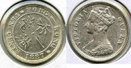 Weltmünzen 10 Cents Hong Kong Silver Coin - Queen Victoria - H581 -