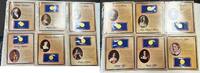 Exonumia United States First Ladies Medals 16 Set Pcs Panels Album - SR329 -