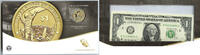 USA $1 Coin Mohawk Ironworkers & Currency Set - United States Mint 15RA - H983 -