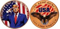 Exonumia (20) Donald Trump Liberty Justice For All USA 1 Oz Copper Rounds Colored Roll -
