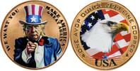 Exonumia Donald Trump We Want You Uncle Sam MAGA 1 Oz Copper (20) Rounds USA Colored Roll -