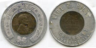 Exonumia Lincoln Cent 1952-D Penny Virl Hill Chevrolet Illinois Good Luck Token - J630 -