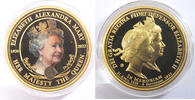 Exonumia Medal Queen Elizabeth II Gold-Plated Round 2022 Memorial In Memoriam - J889 -