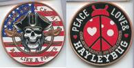 Exonumia (20) Caribbean Pirate Skull American Flag 1 Oz 999 Copper Round Colored Roll -