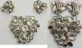 Sonstiges Eiseberg Ice Rhinestone Art Nouveau Brooch Clip On Earrings Set Vintage LH344 -
