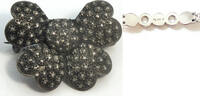 Sonstiges Sterling Speckled Antique Ribbon Bow Silver Pin Vintage 1.15 Brooch - LH737 -