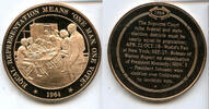 Exonumia Bronze Equal Representation Means One Man One Vote Medal Franklin Mint - JL200 -