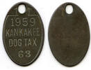 Exonumia Token Kankakee Dog Tax 63 Medal - K435 -