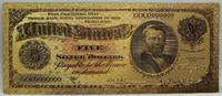US Paper Money 1886 $ 5 Morgan Back Dollar Silver Certificate 24K Gold Foil Note Bill - GFN13