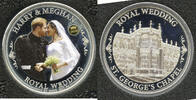 Exonumia Medal Harry & Meghan Royal Wedding 925 Silver St George's Chapel 50 Grams - K548 -
