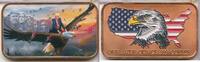 Exonumia Donald Trump Flying On Eagle MT Rushmore America USA 1 Oz 999 Copper Bar Colored -