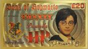 USA Banknoten 20 Pounds Harry Potter Hogwarts Bank Note Novelty 24K Gold Plated Bill XX012 -