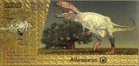 USA Banknoten Allosaurus 100 Dinosaur Note Full Color Novelty 24K Gold Plated Bill XX013 -
