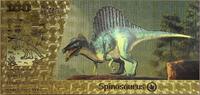 USA Banknoten Spinosaurus 100 Dinosaur Note Full Color Novelty 24K Gold Plated Bill XX014 -