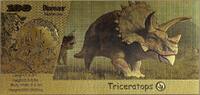 USA Banknoten Triceratops 100 Dinosaur Note Full Color Novelty 24K Gold Plated Bill XX015 -