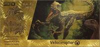 USA Banknoten Velociraptor 100 Dinosaur Note Full Color Novelty 24K Gold Plated Bill XX016 -