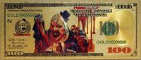USA Banknoten Art The Clown $100 Terrifier Full Color Note Novelty 24K Gold Plated Bill XX037 -