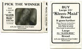 Sonstiges Franklin Roosevelt Campaign Kleen Maid Atlas Bread Ad Lenticular Milwaukee K824 -