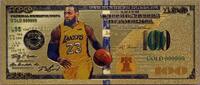USA Banknoten Lebron James $100 Note LA Lakers Novelty 24K Gold Foil Plated Bill XX038 -