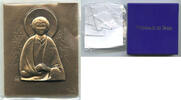 Exonumia Bronze Saint Thomas Plaque Art Medal Monnaie de Paris Religious Stand Box - K947 -