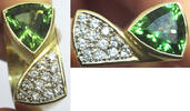 Sonstiges Lady's Yellow 18k Gold Ring Carte Blu Tourmaline Diamonds - L10 -
