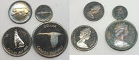 Kanada Canada 4-Coin Silver Set Uncirculated $1 50c 25c 10c Toning Toned - L166 -