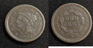 USA Large Cent Braided Hair Penny -Average Circulated- BC34 -