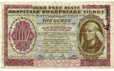 Banknoten 10 Shillings Irish Free State Hospitals Sweepstake Ticket Ireland - L484 -