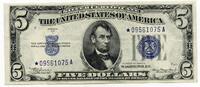 USA Banknoten $5 Silver 1934-A Certificate Star Note - United States Currency - L935 -