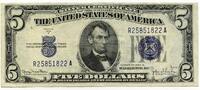 USA Banknoten $5 Silver 1934-D Certificate Note - United States Currency - L937 -