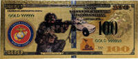 USA Banknoten Marines United States Marine Corps 24K Gold Foil Plated Note Bill Novelty XX101 -