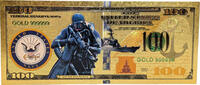 USA Banknoten Navy United States USN Military 24K Gold Foil Plated Note Bill Novelty XX103 -