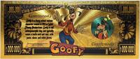 USA Banknoten Dollar Goofy Dog Walt Disney Million 24K Gold Foil Plated Note Bill - XX114 -
