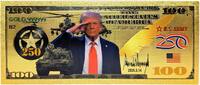 USA Banknoten Donald Trump US Army 250th Anniversary $100 24K Gold Foil Plated Note Bill XX124 -
