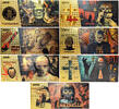 USA Banknoten Horror Frankenstein Nun Exorcist Annabelle 24K Gold Foil Plated Notes Set - XS15 -