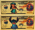 USA Banknoten Lilo & Stitch Disney 24K Gold Plated Foil Notes Bills Set of 2 - XS16 -